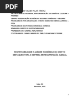 SUSTENTABILIDADE E ANÁLISE ECONÔMICA DO DIREITO