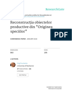 Reconstrucția Obiectelor Productive Din Originea Speciilor PDF