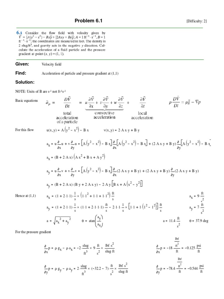 Introduction To Fluid Mechanics Fox Chapter 6 Solution Manual PDF