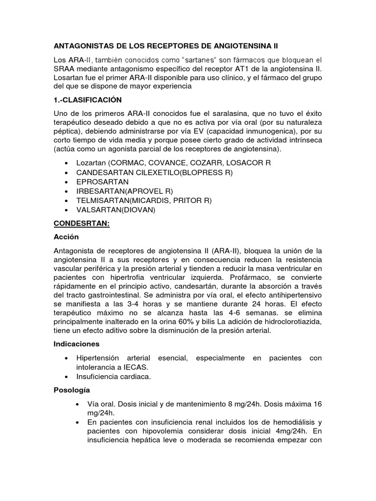 Antagonistas de Los Receptores de Angiotensina II Nonsteroidal Anti