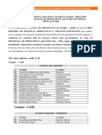 Retificação do resultado final do Edital 04/2016 do Programa de Permanência Qualificada da UFRB