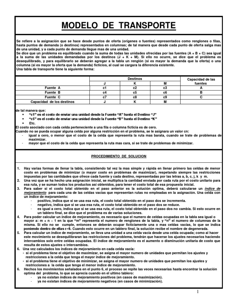 Modelo de Transporte: Asignación y Costo | PDF | Euro | Transporte