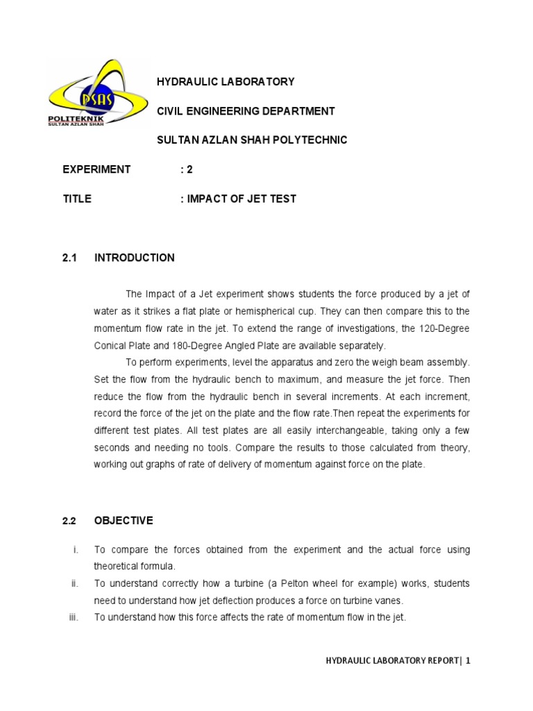 Impact of Jet Test Lab Report | PDF | Jet Engine | Turbine