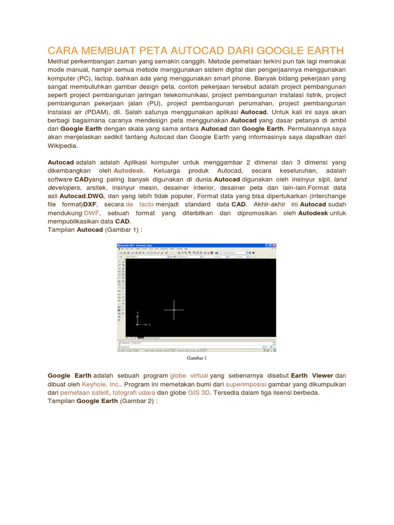 Pembuatan Peta Autocad dari Google Earth | PDF