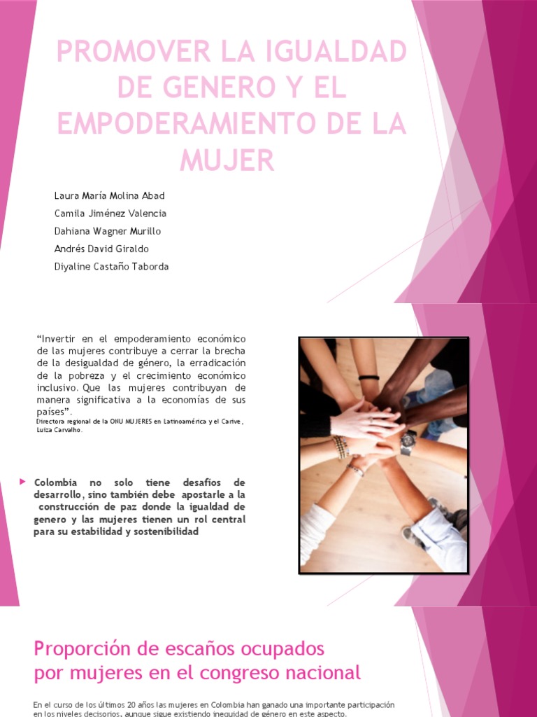 Promover La Igualdad de Genero y El Empoderamiento | PDF | Mujer | La ...