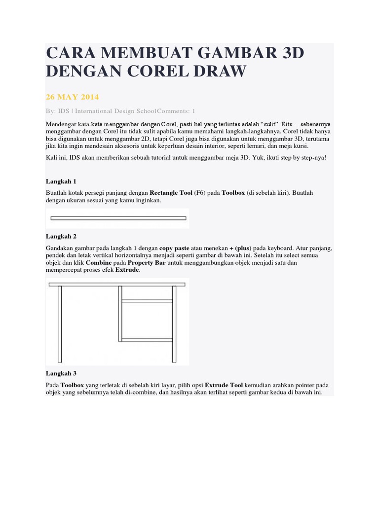 Cara Membuat Gambar 3d Dengan Corel Draw | PDF