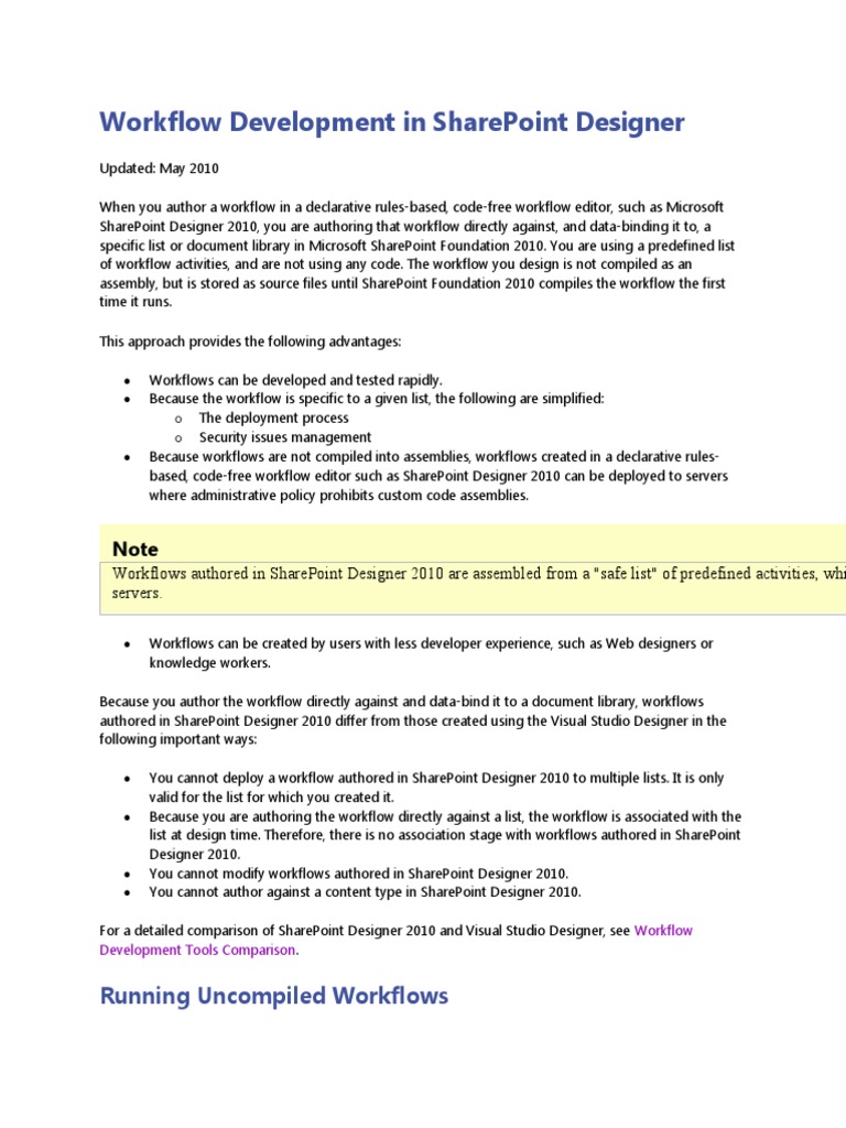 Workflow Development in Share Point Designer | PDF | Share Point ...