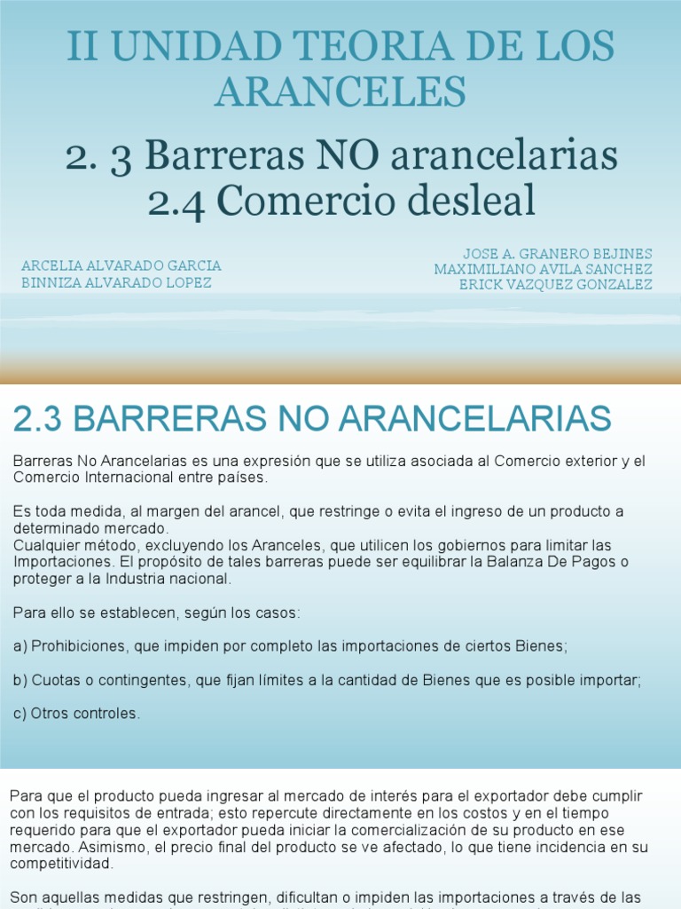 2 3 Barreras No Arancelarias Barreras No Arancelarias Al Comercio Mercado Economia