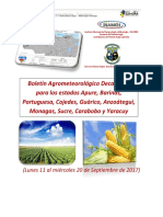 Boletin Agrometeorologico 11 Al 20 de Septiembre 2017