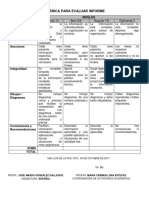 Rúbrica Para Evaluar Informe