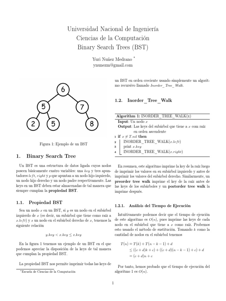 Binary Search Tree | PDF | Algoritmos | Conceptos matemáticos