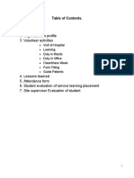 Organization's Profile 3. Volunteer Activities: Table of Contents