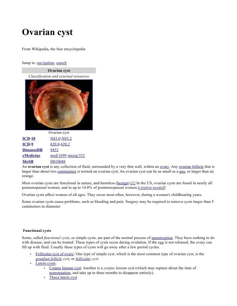 Ovary Cyst Menstrual Cycle Luteinizing Hormone