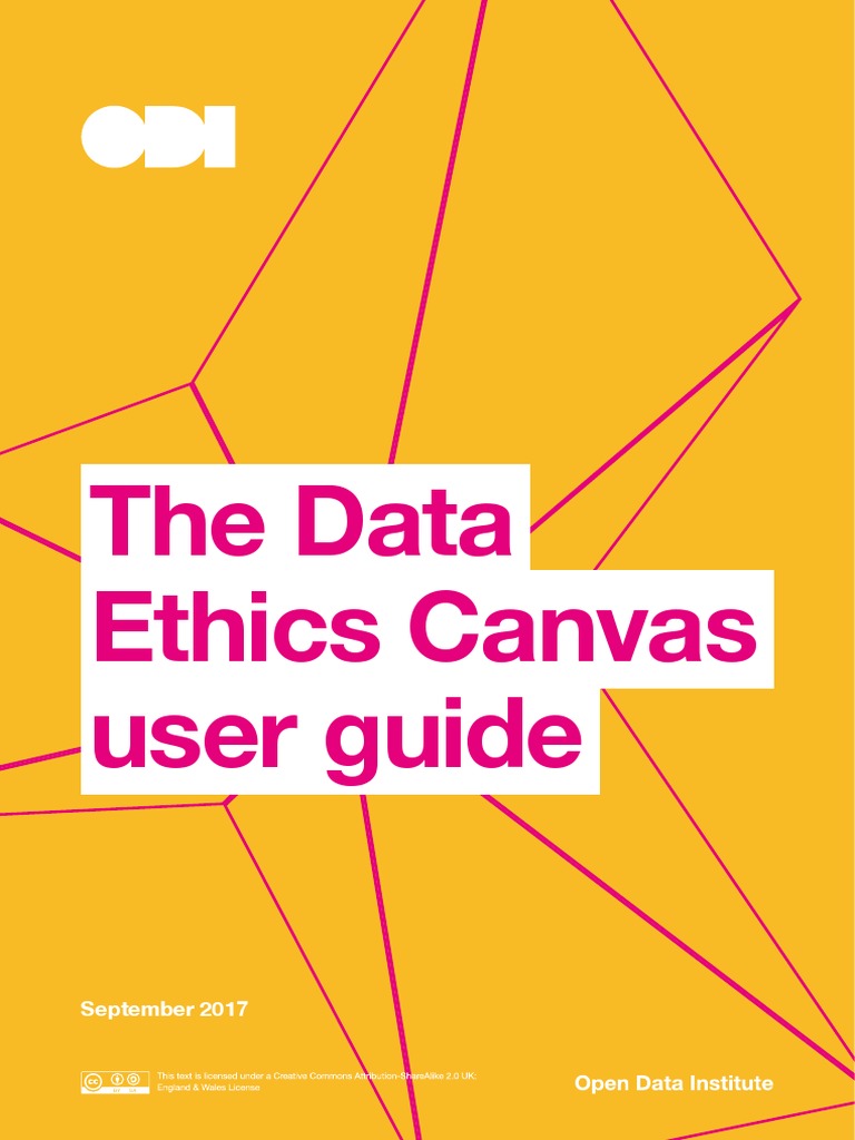 ODI The Data Ethics Canvas User Guide 20170913 PDF Risk Business