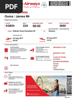 Boarding Pass: Ouma / James MR