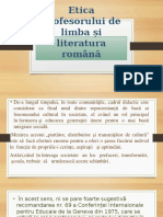 Etica Profesorului de Limba Și Literatura Română