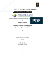 Project Report For Mba-Investment in The Security Market