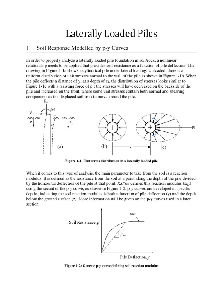 Analysis of Laterally Loaded Piles | PDF | Bending | Strength Of Materials
