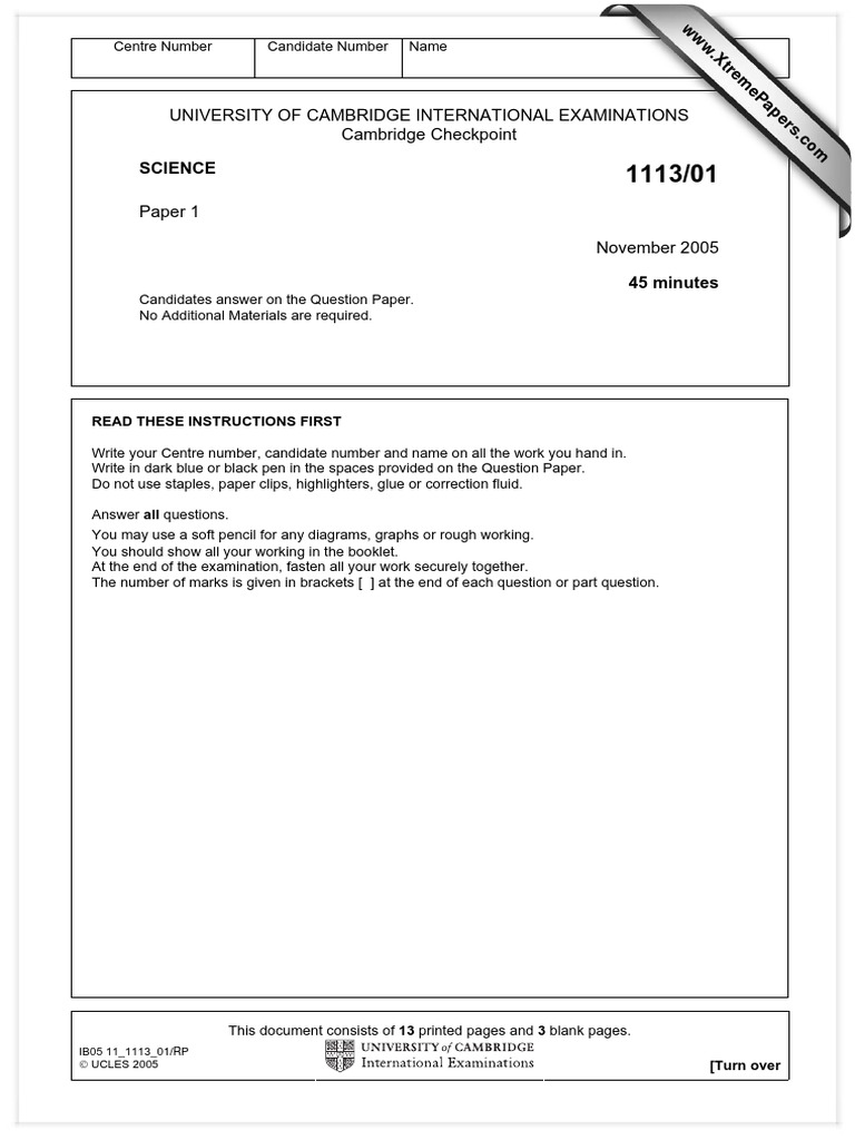 Science Cie Paper 1 | PDF | Magnesium | Predation