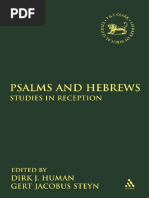 Dirk J. Human, Gert Jacobus Steyn Psalms and Hebrews Studies in Reception 2010