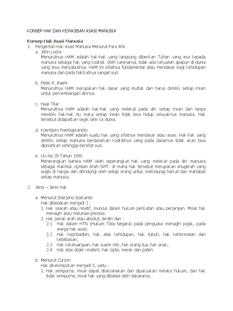 21 Pengertian Ham Menurut Ahli Pdf