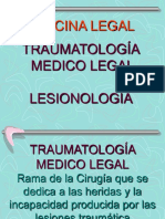 Medicina Legal: Traumatología Medico Legal Lesionología