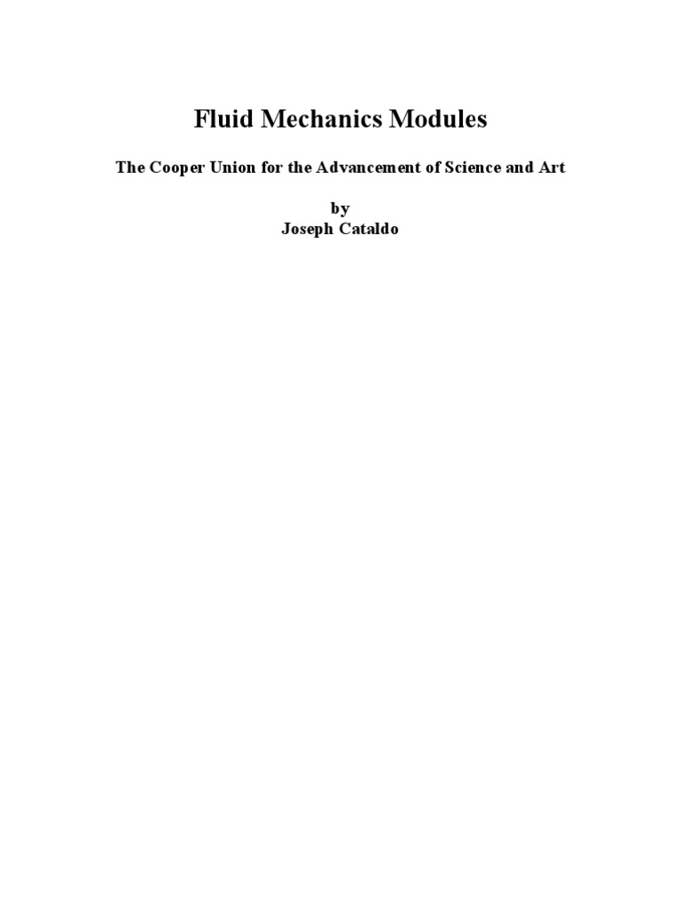 Fluid Mech Module | PDF