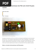 Circuito de Transmissor de FM Com 2n2218 Para Celular _ Te1