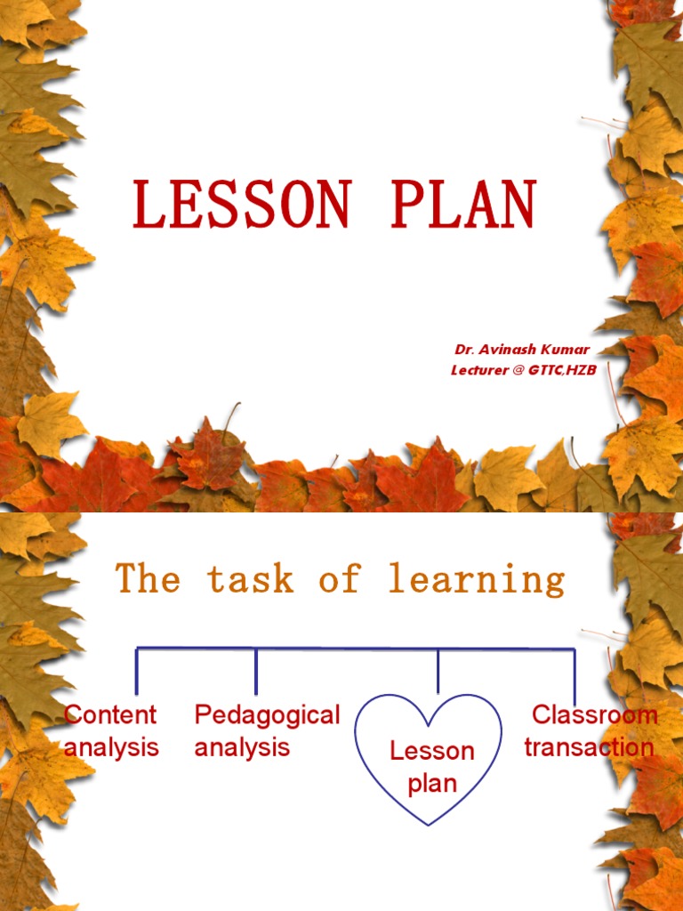 parts of lesson presentation