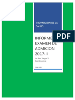 Informe de Examen de Admision 2017-II