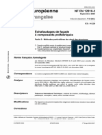 EN 12810 2 Echafaudages de Façade À Composants Préfabriqués Partie 2 Méthodes Particulières de Calcul Des Structures 09 2004 PDF