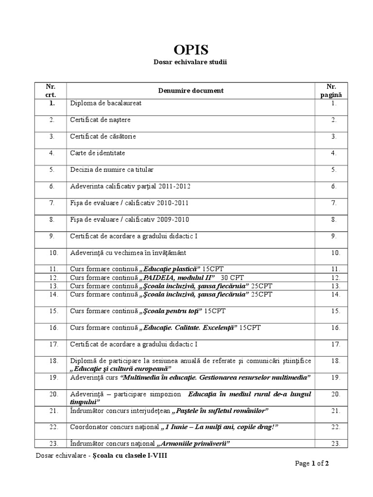 Model de Opis | PDF