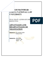 Advantages and Disadvantages of Negotitation