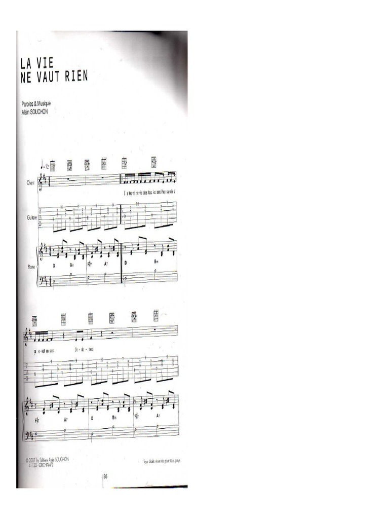 La Vie Ne Vaut Rien Ukulele La Vie Ne Vaut Rien - Souchon | PDF | Divertissement (Général)