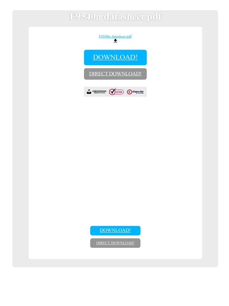 F9540n Datasheet PDF | Download Free PDF | Transistor | Electrical ...