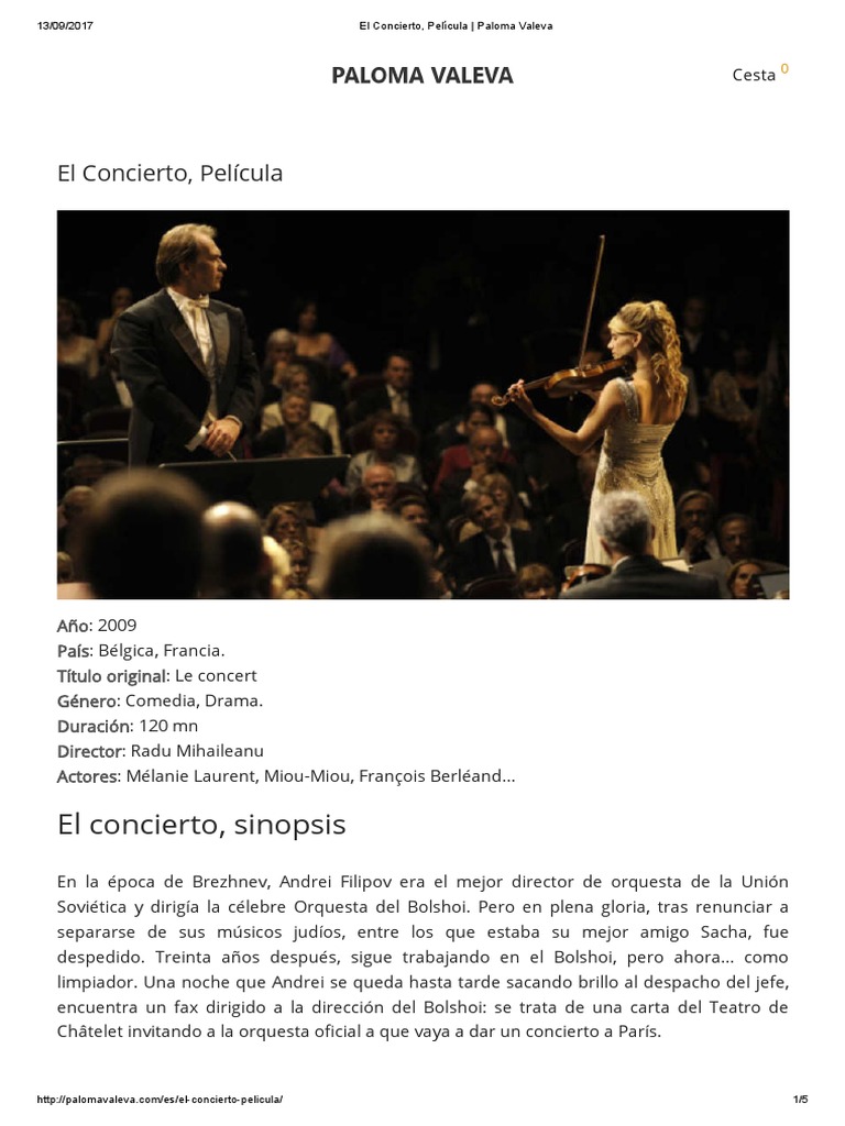 El Concierto, Película _ Paloma Valeva Artes escénicas Entretenimiento
