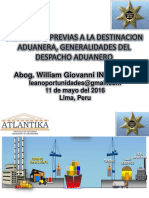 Diligencias Previas Destinacion Aduanera Generalidades Despacho Aduanero 2016 Keyword Principal PDF