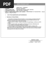 CS Form No. 212 Attachment Work Experience Sheet