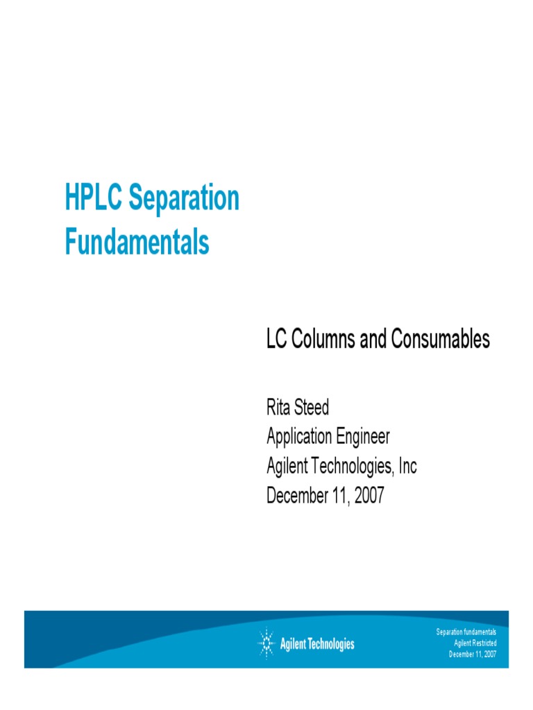 Hplc Separation Fundamentals : High Performance Liquid Chromatography ...