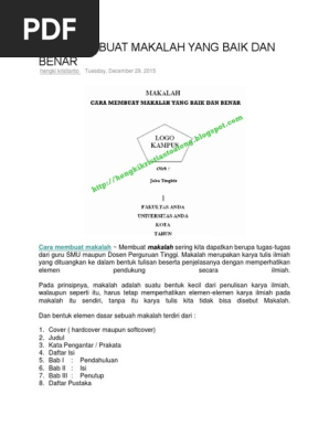 Cara Membuat Makalah Yang Baik Dan Benar Docx