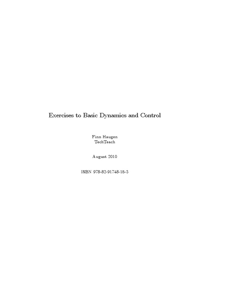 Basic Dyn Con Exercises Free | PDF | Control System | Systems Theory