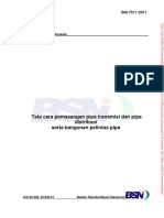 SNI 7511 2011 Tata Cara Pemasangan Pipa Transmisi Dan Pipa Distribusi Serta Bangunan Pelintas Pipa PDF