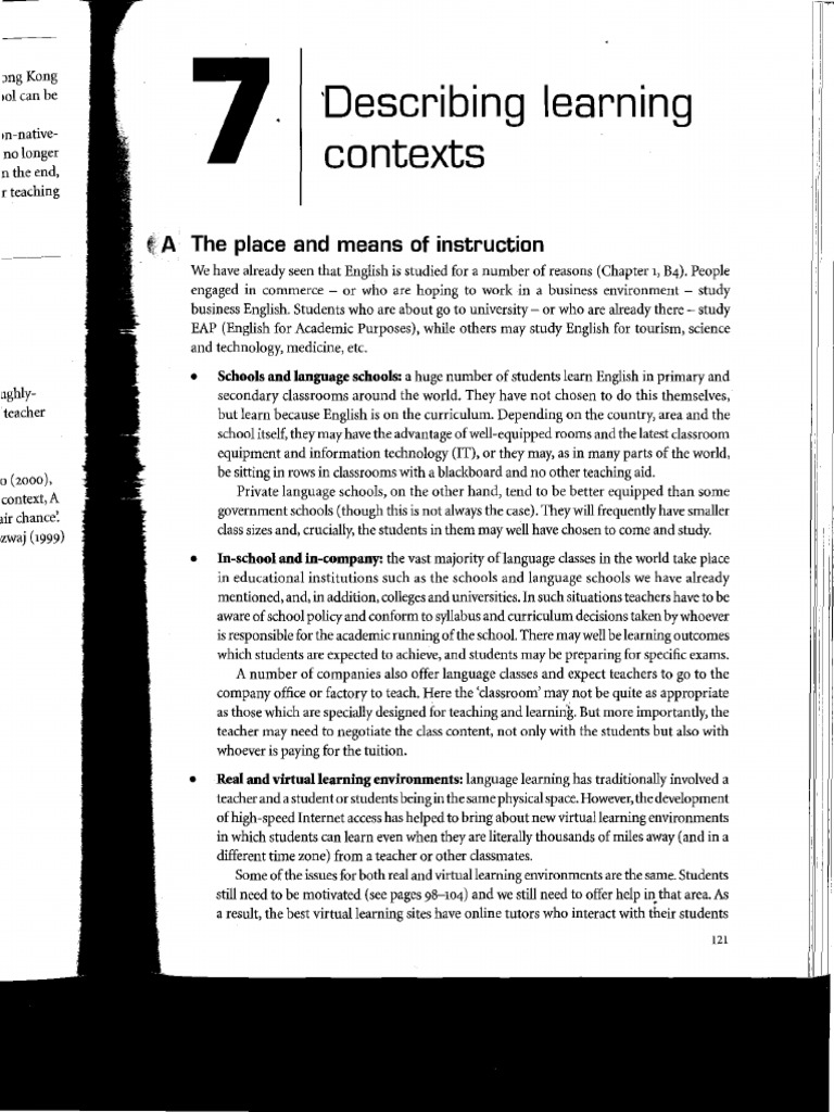 Examples of Learning Contexts in Education | PDF | Classroom | Teachers
