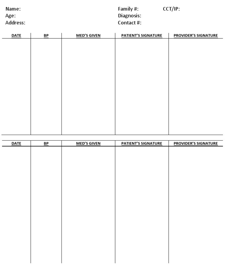 Date BP Med'S Given Patient'S Signature Provider'S Signature | PDF | Law