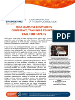 Heat Exchange Engineering Conference Abstract Deadline