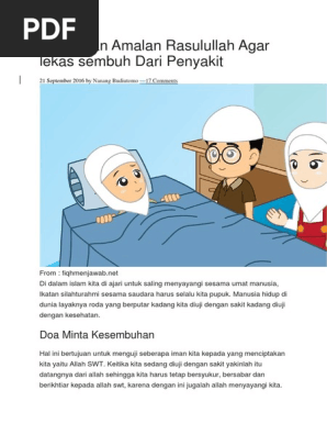 7 Doa Dan Amalan Rasulullah Agar Lekas Sembuh Dari Penyakitdocx