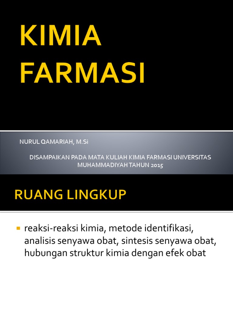 KIMIA FARMASI PPT KIMIA FARMASI PPT