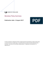 Monetary Policy Summary: Publication Date: 3 August 2017