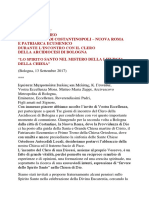 ΟΜΙΛΙΑ ΟΙΚΟΥΜΕΝΙΚΟΥ ΠΑΤΡΙΑΡΧΟΥ ΠΡΟΣ ΤΟΝ ΚΛΗΡΟ ΤΗΣ ΜΠΟΛΟΝΙΑ