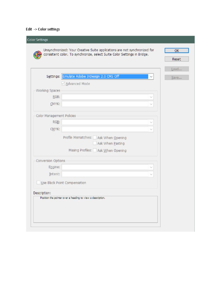 Edit - Color Settings | PDF